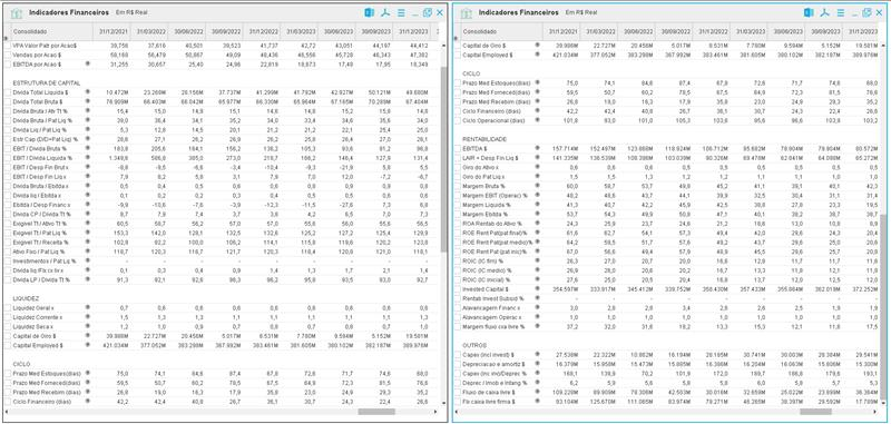 Indicadores Financeiros: Plataforma Economatica